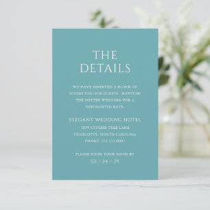 Stilvolle Aquamarine Hochzeit Begleitkarte
