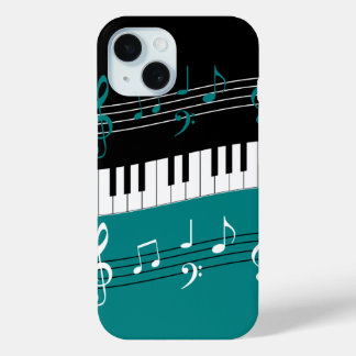 Stilvolle Aquamarine Schwarz-weiße Klaviertasten u Case-Mate iPhone Hülle