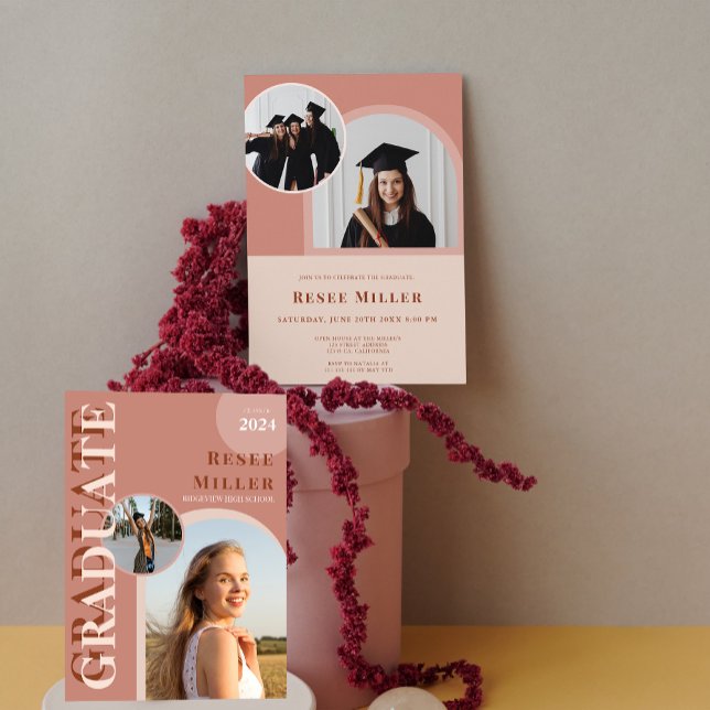 Stilvolle Arch Foto Graduation Party Einladung (Stylish Arch Photo Graduation Party Invitation)