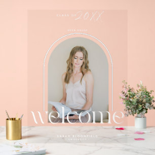 Stilvolle Arch Foto Welcome Graduation Party Acrylschild