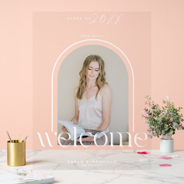 Stilvolle Arch Foto Welcome Graduation Party Acrylschild (Hochzeit)