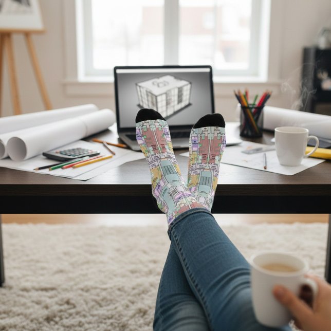 Stilvolle Architektur-Blueprint-Socken Socken (Von Creator hochgeladen)