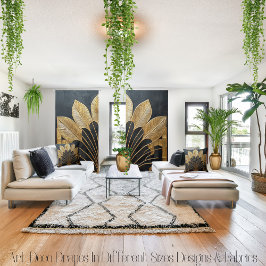 Stilvolle Art Deco Gold Feather Fan Black Texture