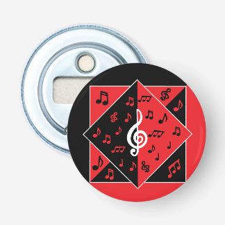 Stilvolle Art Deco Musiknoten Rot Schwarz-weiß Flaschenöffner