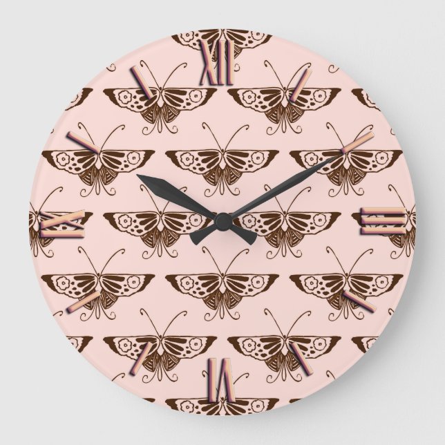 Stilvolle Art Deco Schmetterling - Schokolade und  Große Wanduhr (Vorderseite)