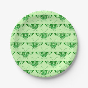 Stilvolle Art-Deco-Schmetterling - smaragdgrün Pappteller