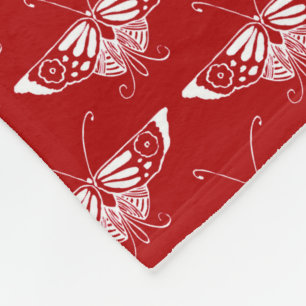 Stilvolle Art-Deco-Schmetterlinge - dunkelrot und Fleecedecke