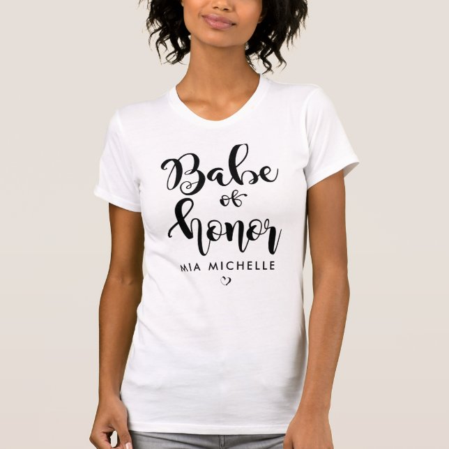 Stilvolle Babe aus Ehrenschwarz-Weiß-T - Shirt (Vorderseite)