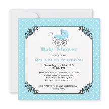 Stilvolle Baby Boy Polka Dot Baby Shower Einladung