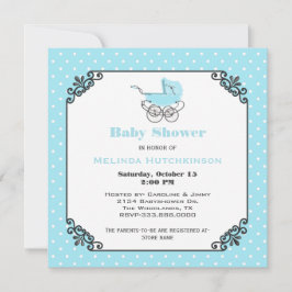 Stilvolle Baby Boy Polka Dot Baby Shower Einladung