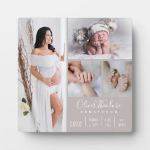 Stilvolle Baby Foto Family Keepake Beige Fotoplatte