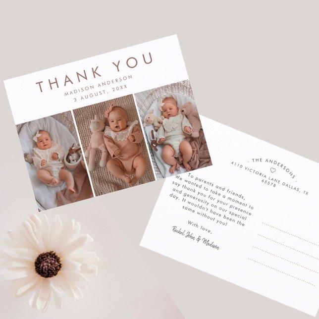 Stilvolle Babydusche 3 Fotos Vielen Dank Postkarte (Von Creator hochgeladen)