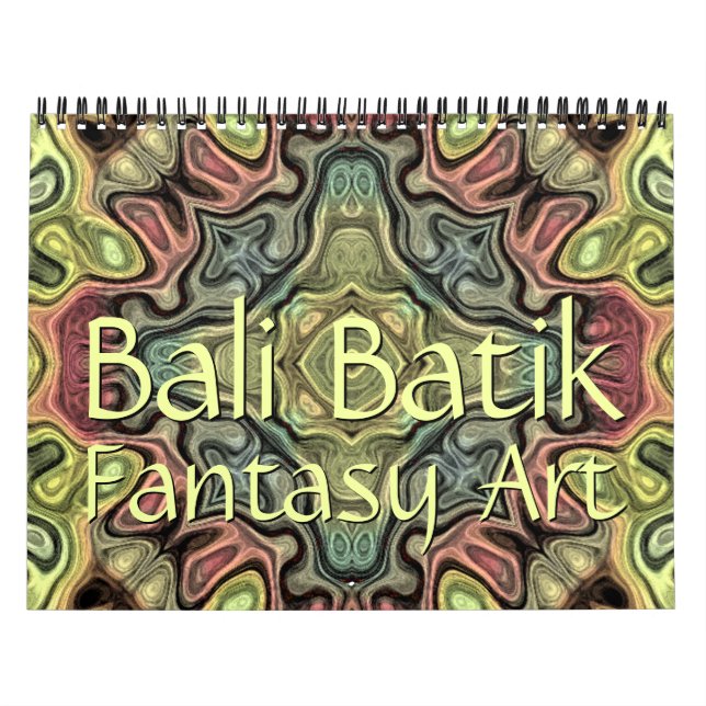 Stilvolle bali Batik Muster Fantasy Art Designs Kalender (Titelbild)