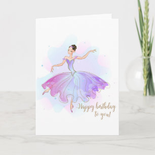 Stilvolle Ballerina Birthday wünscht   Geburtstag Karte