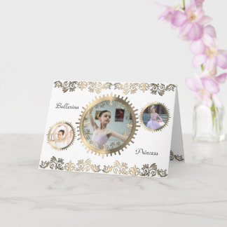 Stilvolle Ballerina Personalisiert Foto Collage Ca Karte