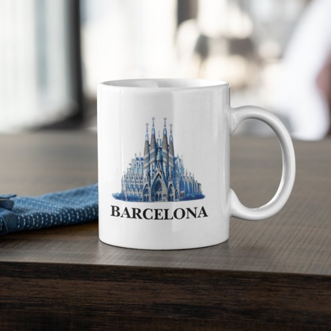 Stilvolle Barcelona Spanien Kathedrale Vintag Kaffeetasse (Barcelona Spain City View Mug)