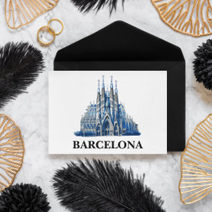 Stilvolle Barcelona Spanien Kathedrale Vintag Postkarte