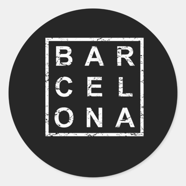 Stilvolle Barcelona Spanien Runder Aufkleber (Vorderseite)