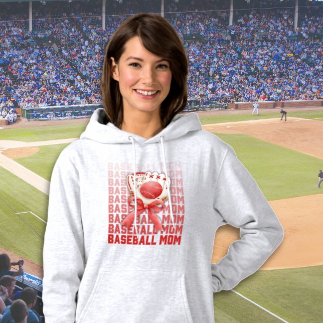 Stilvolle BASEBALL MAMA Mitt Ball Bow Hoodie (Von Creator hochgeladen)