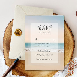 Stilvolle Beach-l-Menü-Optionen Hochzeitsszenario RSVP Karte