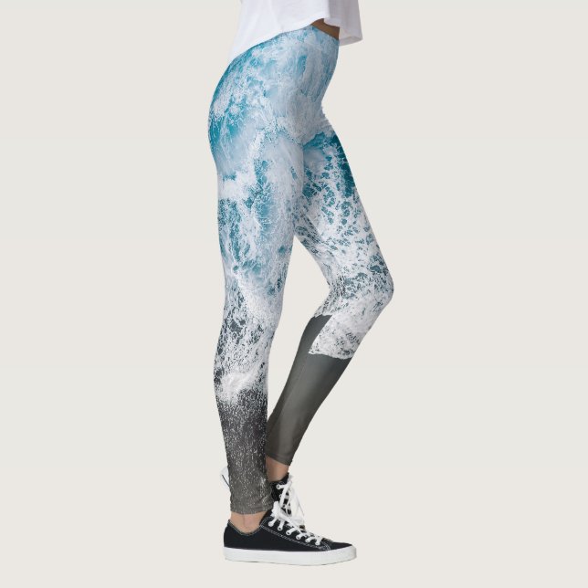 Stilvolle Beach Vibes Abstrakte Leggings (Rechts)