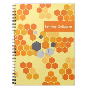 Stilvolle Bee Geometric Hexagons Personalisiert Notizblock