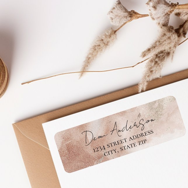 Stilvolle Beige Blush-Rücksendeadresse (Von Creator hochgeladen)