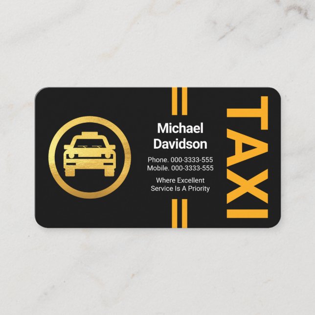 Stilvolle Berufliche Gelblinien Visitenkarte (Vorderseite)