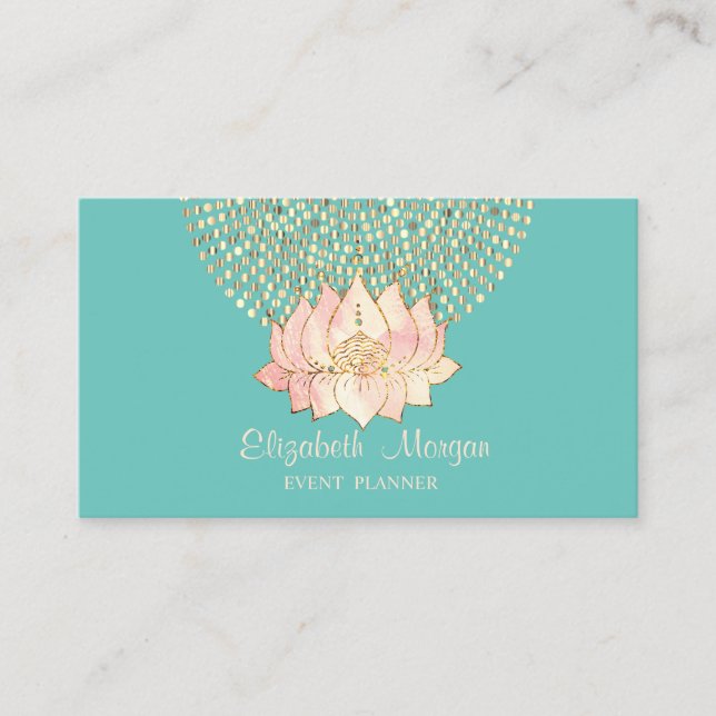 Stilvolle Berufliche Golddots Lotus Mint Green Visitenkarte (Vorderseite)