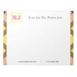 Stilvolle Berufliche Skriptbezeichnung Monogram Ta Notizblock