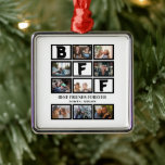 Stilvolle BESTE FREUNDIN Best Friends Forever 9 Fo Ornament Aus Metall<br><div class="desc">Custom Stylish BESTE FREUNDIN Best Friends Forever 9 Foto Collage. Personalisieren Sie mit 9 Fotos und Namen. Perfekt für jeden Anlass wie Geburtstag als Geschenkidee für Ihre Freunde und Lieben.</div>