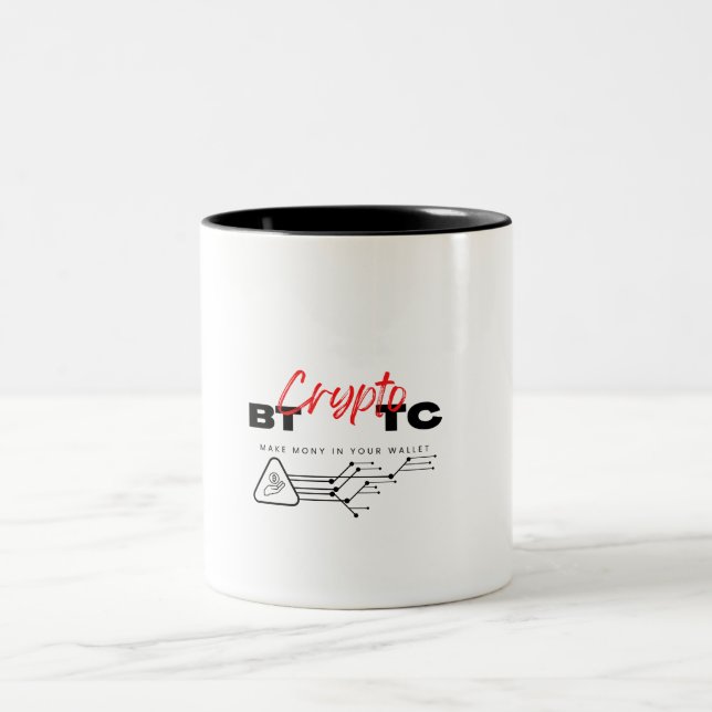 Stilvolle Bitcoin & Cryptowährungs-Kaffee-Cup Zweifarbige Tasse (Mittel)