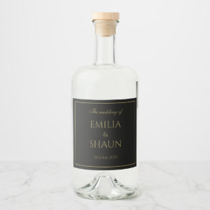 Stilvolle Black and Gold Liquor Labels Alkoholflaschenetikett