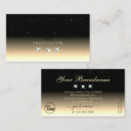 Stilvolle Black Cream Gold Sparkle Diamonds Logo h Visitenkarte