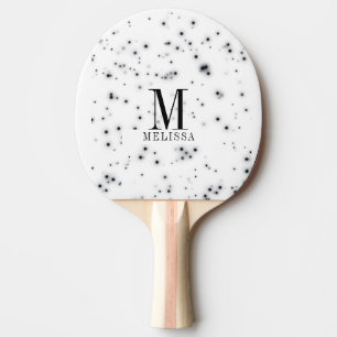Stilvolle Black Glitzer Tropfen Monogram Tischtennis Schläger