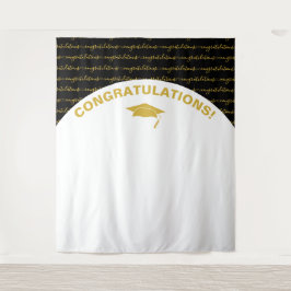 Stilvolle Black Gold Graduate Wandteppich