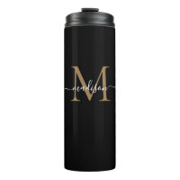 Stilvolle Black Gold Monogram Girly Script-Fitness