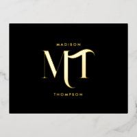 Stilvolle Black & Gold Monogram Initials Letters