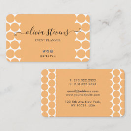 Stilvolle Black Gold Polka Dots Signatur Visitenkarte