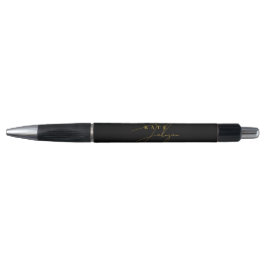 Stilvolle Black Gold Signature Script Monogram Kugelschreiber