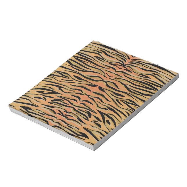 Stilvolle Black Gold Tiger Animal Print Notizblock (Rotiert)