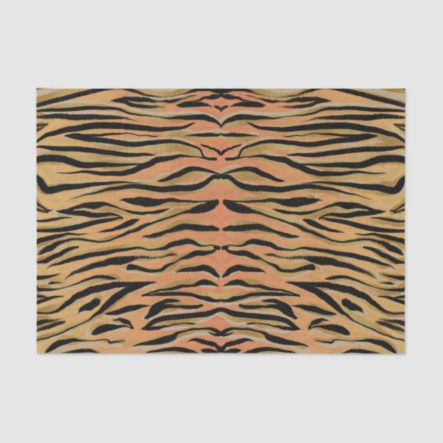 Stilvolle Black Gold Tiger Animal Print Seidenpapier (Vorderseite)