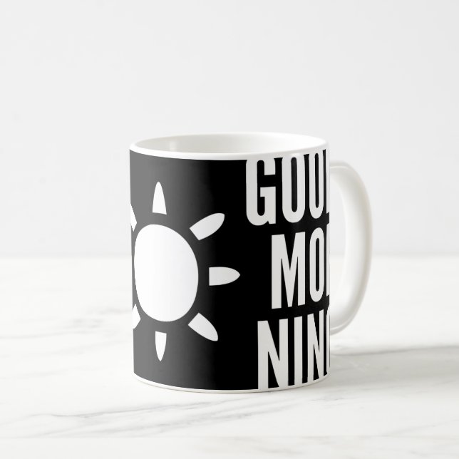 Stilvolle Black Good Morning Sun Tee Tasse (VorderseiteRechts)
