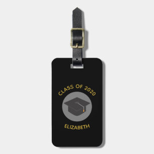 Stilvolle Black Graduation Cap Class von 20xx Gepäckanhänger