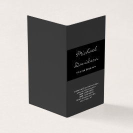 Stilvolle Black Gray Classical Script Business Car Visitenkarten