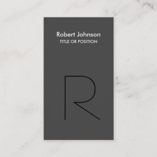 Stilvolle Black Gray Monogram Business Card Visitenkarte