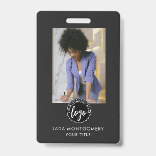 Stilvolle Black ID Card Modernes Minimalistisches  Ausweis