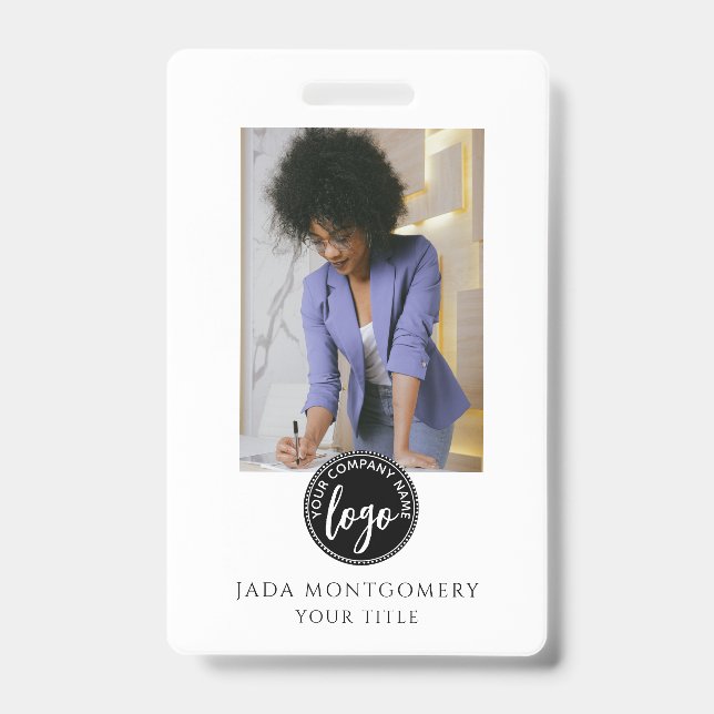 Stilvolle Black ID Card Modernes Minimalistisches  Ausweis (Vorderseite)