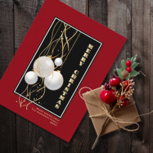 Stilvolle Black Red Gold Baubles Frohe Weihnachten