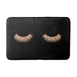 Stilvolle Black Rose Gold Eyelashes Bath Mat Badematte